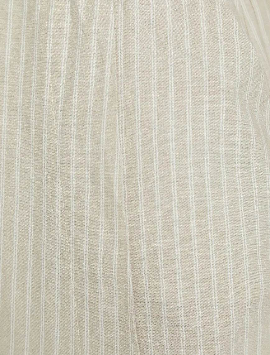 15039 Ecru Striped Belted Jacket Dress