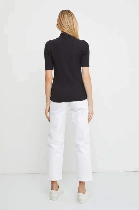 Evelyn Short Sleeve Mock Neck Top
